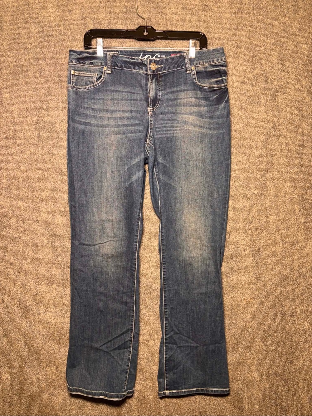 INC International Concepts Women's Bootcut Jeans in Blue Denim